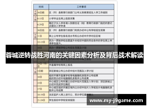 蓉城逆转战胜河南的关键因素分析及背后战术解读