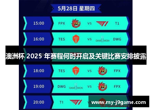 澳洲杯 2025 年赛程何时开启及关键比赛安排披露 澳洲杯 2025 年赛程何时开启及关键比赛安排披露